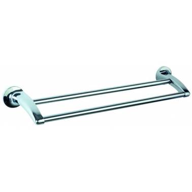 Portasciugamani doppio in finitura lucida, modello Hotel, marchio Nofer