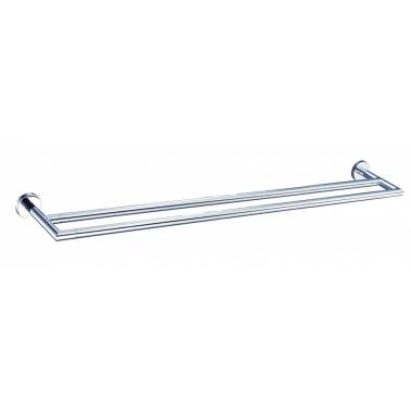 Toallero recto doble para baño fabricado en Zamac acabado satinado modelo Line marca Nofer