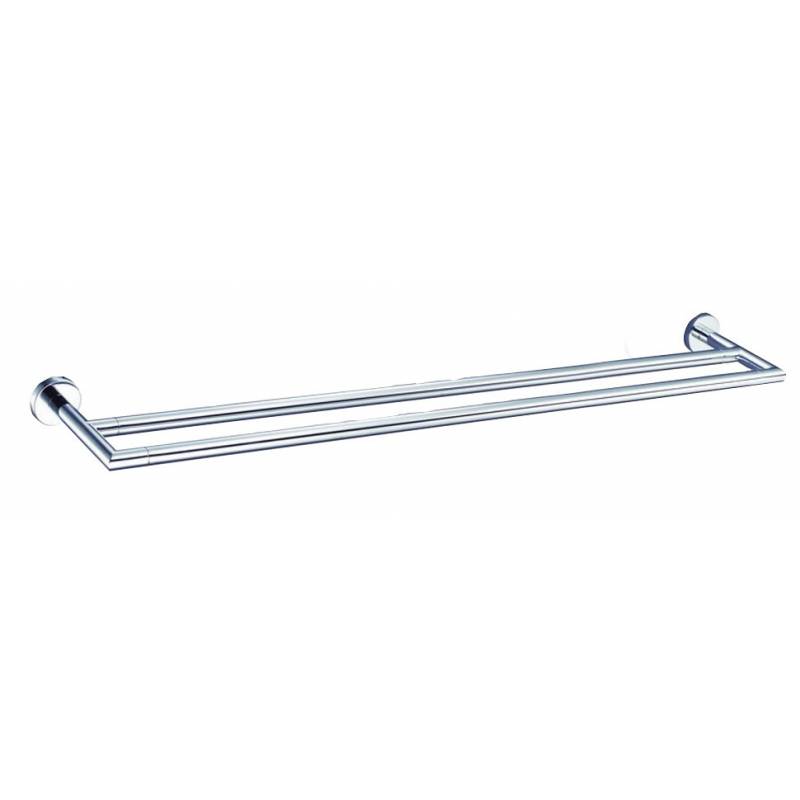 Toallero recto doble para baño fabricado en Zamac acabado satinado modelo Line marca Nofer