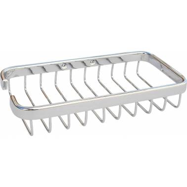Bathroom soap dish made of chrome-plated brass with a shiny finish, Nofer brand