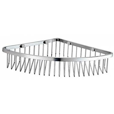 Saboneteira de canto para banheiro feita em aço inoxidável da Nofer. Referência 09063.S