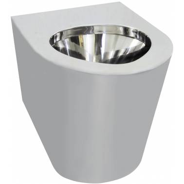 Toilette con altezza speciale per PMR in acciaio inox con scarico orizzontale e pavimento, marca Nofer. Riferimento 13012.MS