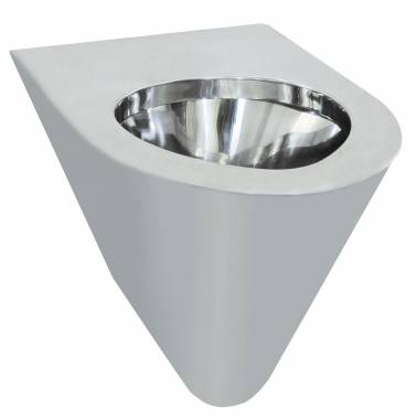 Wandtoilette aus Edelstahl der Marke Nofer mit horizontalem Auslass