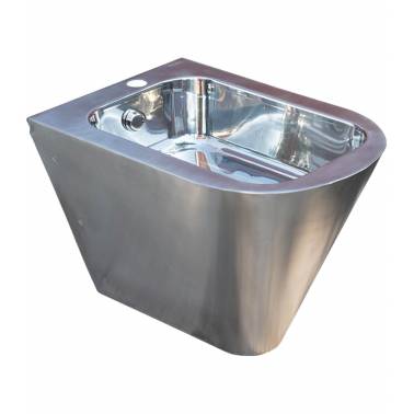 Wandbidet aus satiniertem Edelstahl der Marke Nofer