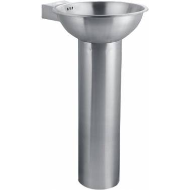 Lavandino a colonna in acciaio inox e valvola di scarico, marca Nofer