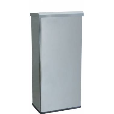 Papelera de pie sin tapa fabricada en acero inoxidable marca Nofer