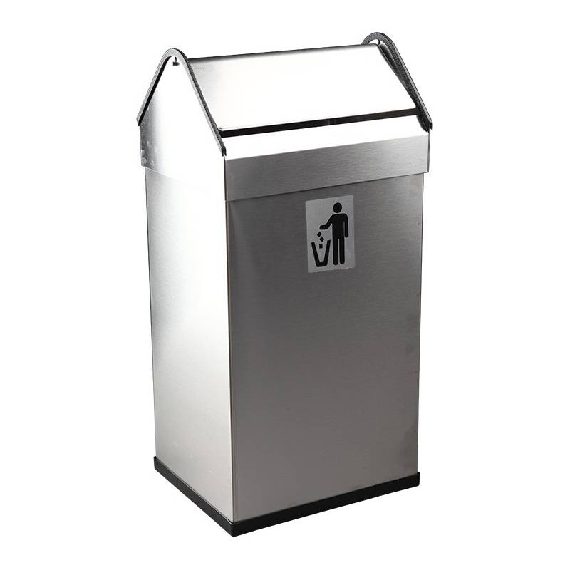 Pattumiera Nofer in acciaio inox con coperchio basculante da 40 litri