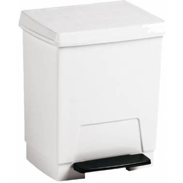 Poubelle à pédale Nofer en ABS blanc. Référence 14025