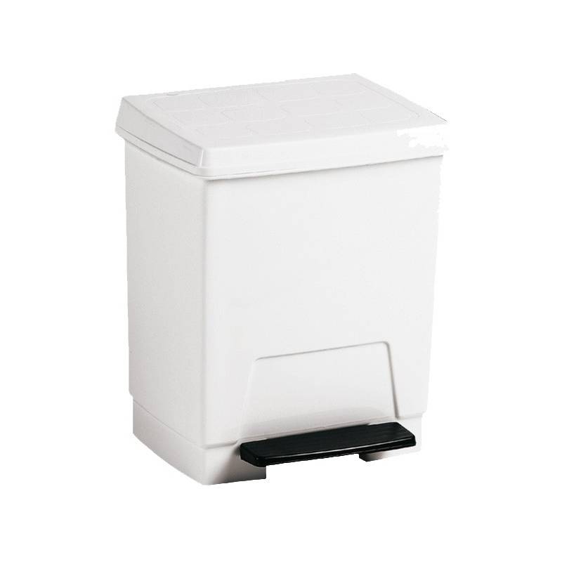 Lixeira com pedal em ABS branco Nofer. Referência 14025