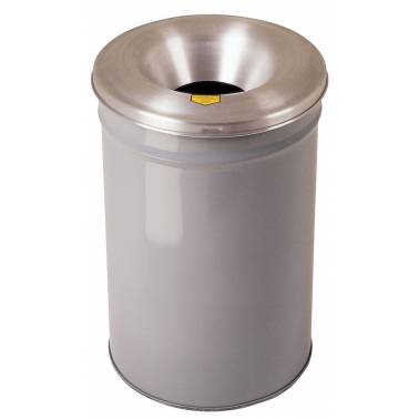 Fireproof waste bin made of grey painted steel by Nofer. Reference EJ0026612G