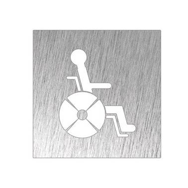 Pictograma de aseo discapacitados de acero inoxidable medidas 120x120x175 mm Fricosmos