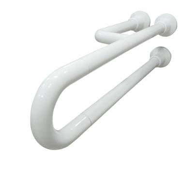 Double handle with three anchor points in white nylon coated aluminium 600mm Nofer. Reference 15047.60.NBA