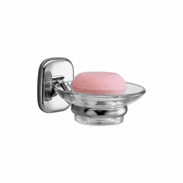 Jabonera con plato de cristal para baño serie Cies marca Nofer
