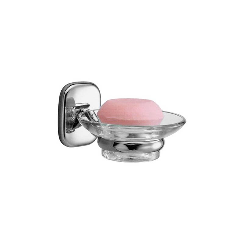 Jabonera con plato de cristal para baño serie Cies marca Nofer
