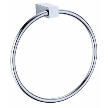 Ring-type bathroom towel rack with a gloss finish, Kubic series, Nofer brand. Reference 16537.B
