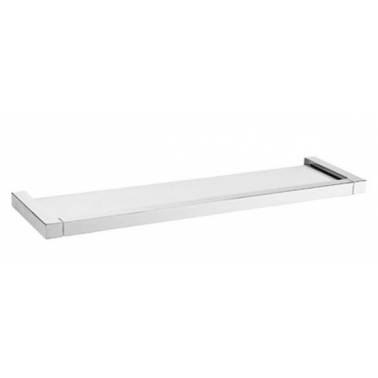 Mensola da bagno in ottone cromato e vetro, serie Kubic, marchio Nofer