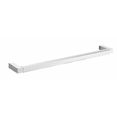 Portasciugamani dritto da bagno in ottone cromato, serie Kubic, marchio Nofer. Riferimento 16531.B