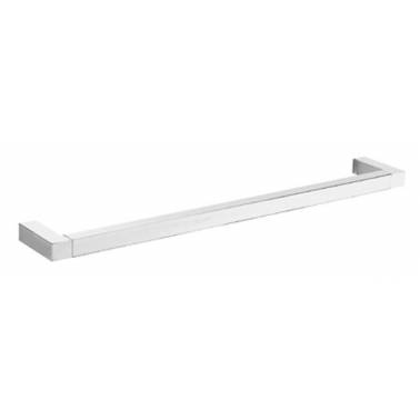 Straight towel rack for bathroom made of chrome-plated brass, shiny finish, Kubic series, Nofer brand. Reference 16530.B