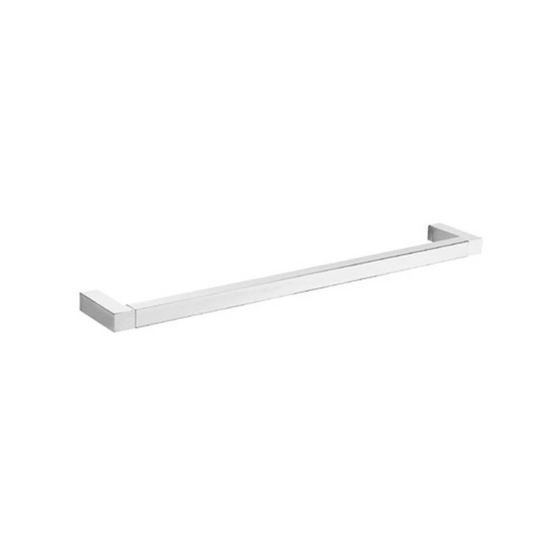 Straight towel rack for bathroom made of chrome-plated brass, shiny finish, Kubic series, Nofer brand. Reference 16530.B