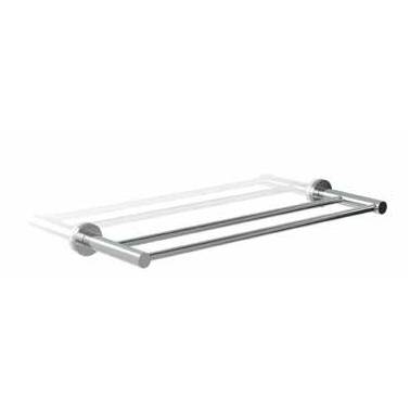 Portasciugamani doppio da 60 cm in zinco con finitura lucida, marchio Genwec