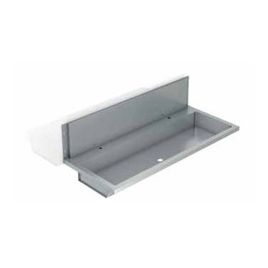 Collective washbasin made of 304 stainless steel with satin finish and splashback reference GW08.44.04.01 Genwec