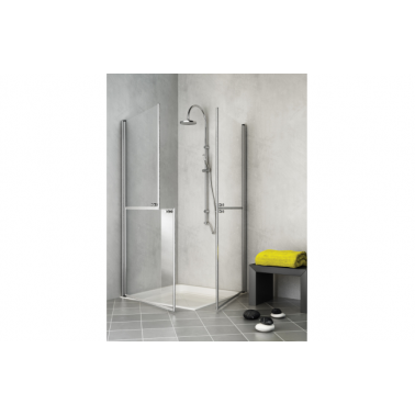 Mampara de ducha con puerta superio e inferior especial para discapacitados PMR modelo New WcCare 90x185 marca Unisan