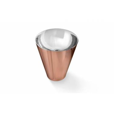 Lavabo sobre encimera de acero brillo rose gold modelo Pedraza Bathco