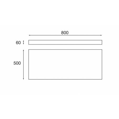 Encimera de madera de acacia acabado marrón oscuro de 800mm Bathco