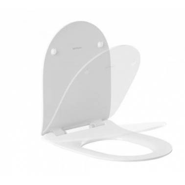 Schlanker Toilettensitz und -deckel aus Duroplast mit Sanibold Unisan Stoßdämpfer. Referenz 2376100U