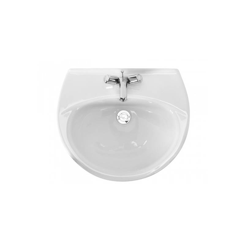 Lavabo 55 con juego de fijación color blanco o pergamón benissa marca Unisan