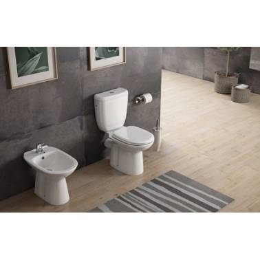 Assento e tampa para vaso sanitário termoplástico branco modelo Benissa marca Unisan ambiente