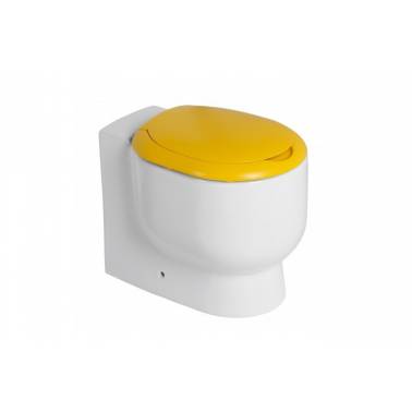 Inodoro infantil para cisterna alta, empotrada o fluxor con salida dual color blanco modelo WCkids marca Unisan