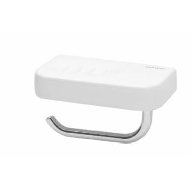 Porte-savon avec porte-serviettes pour bidet en porcelaine et laiton chromé, modèle Vintage, marque Unisan