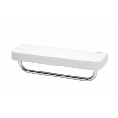 Etagère avec porte-serviettes en porcelaine et laiton chromé, modèle Vintage, marque Unisan . Référence 41724