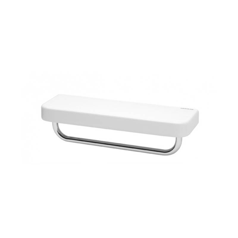 Mensola con portasciugamani in porcellana e ottone cromato, modello Vintage, marca Unisan . Riferimento 41724