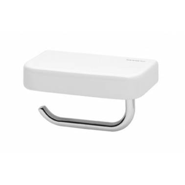 Mensola con porta rotolo in porcellana e ottone cromato, modello Vintage, marca Unisan