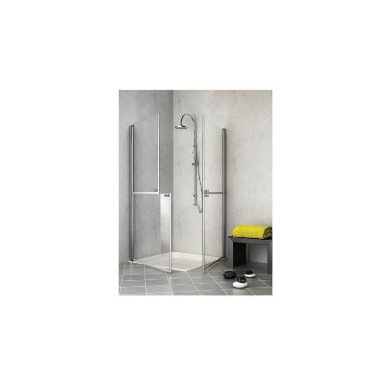 Mampara de ducha especial para discapacitados PMR con puerta superior e inferior de 120x185 modelo New Wccare marca Unisan