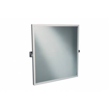 Espejo inclinado ajustable de 60x65 con marco en acero lacado blanco modelo Wccare marca Unisan