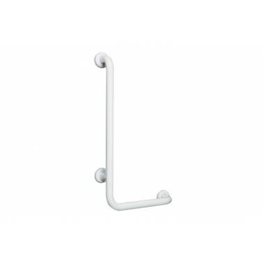 Maniglione di sostegno a 90° con tre supporti a sinistra, acciaio laccato bianco, Wccare, marchio Unisan