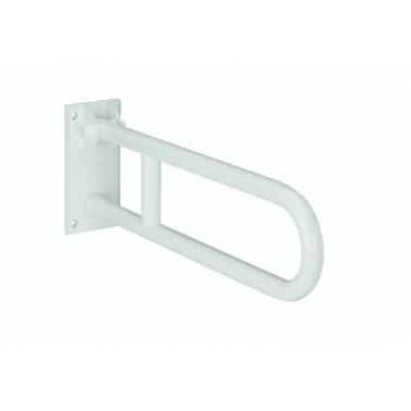 Barre d'appui rabattable 75cm en acier laqué blanc, modèle Wccare Unisan
