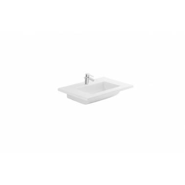 White or pergamon countertop washbasin with Palm 80 hole, Unisan brand. Reference 109820004U