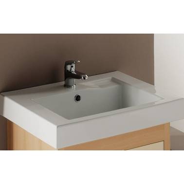 Lavatório de semi-encastrar branco modelo Linha 55 marca Unisan ambiente