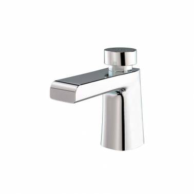Single-water time-controlled tap for countertop washbasin with push-button opening. PRESTO . Reference 90900