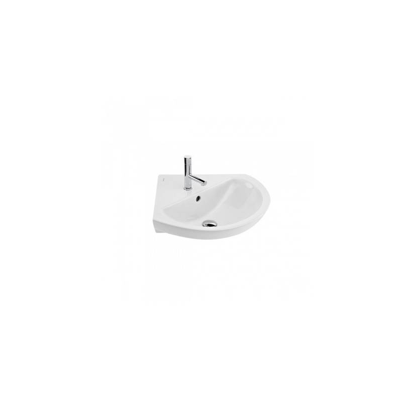 Lavabo de esquina 50 con juego de fijación de color blanco o pergamon modelo easy marca Unisan