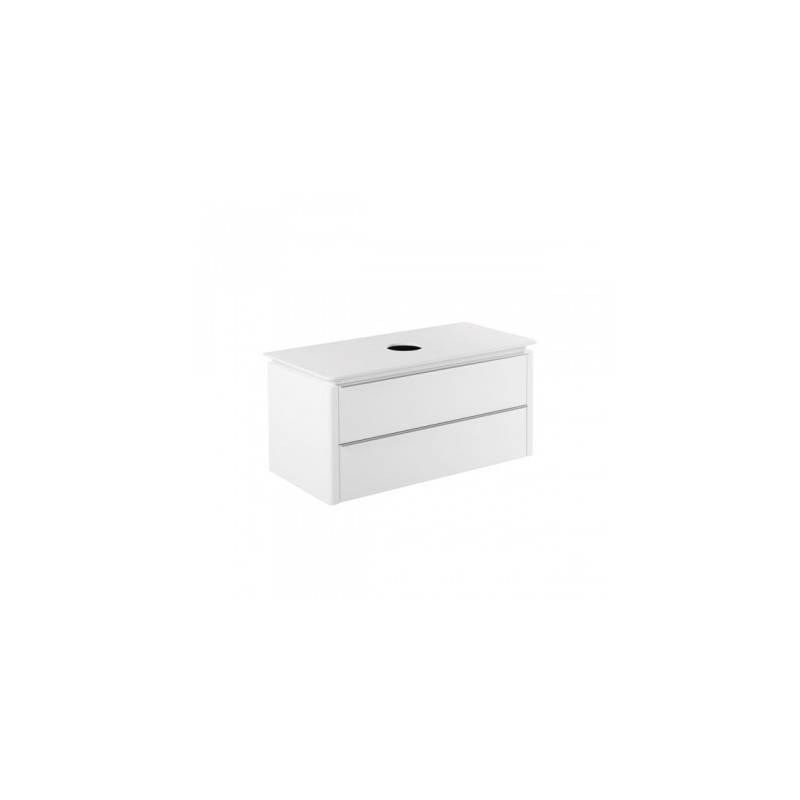 Mueble de 100 con orificio para lavabo con grifería a pared color blanco o color taupé modelo Sanlife marca Unisan