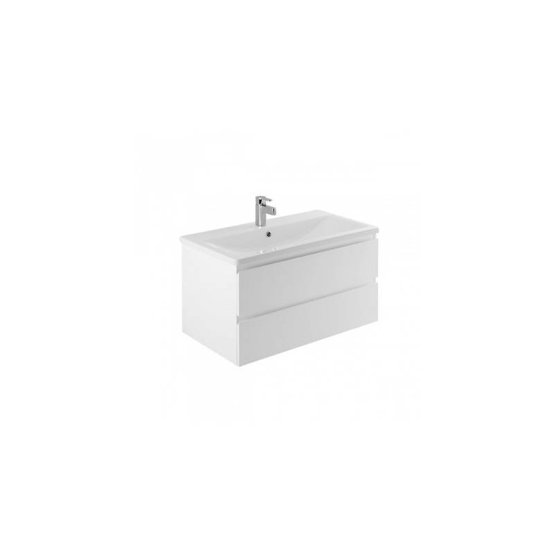 Mueble de baño de 83x46 en color blanco o ceniza con dos cajones modelo Look marca Unisan. Referencia 63421
