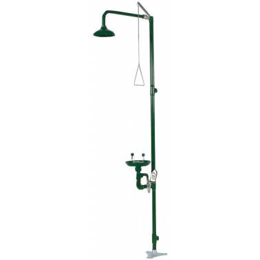 Emergency shower and eyewash combination with shower head and stainless steel collector Bocchi reference SC700SS