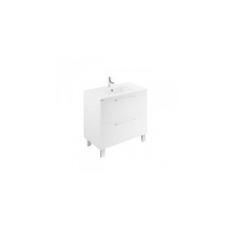 Pack lavabo, miroir et meuble 90 cm en blanc, cuzco, rouge ou noir, modèle Area Unisan