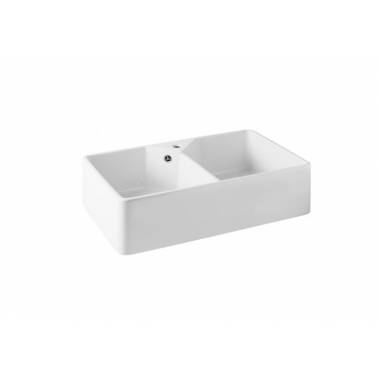 Farmhouse model sink with two bowls and valve, Unisan brand