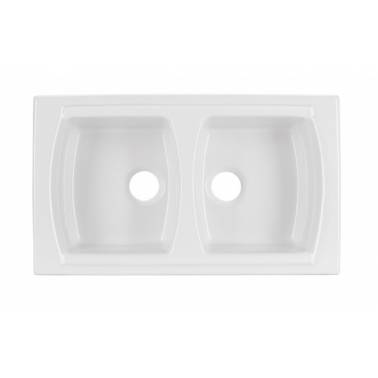 Évier à deux bacs sans égouttoir, modèle Lusitano, marque Unisan